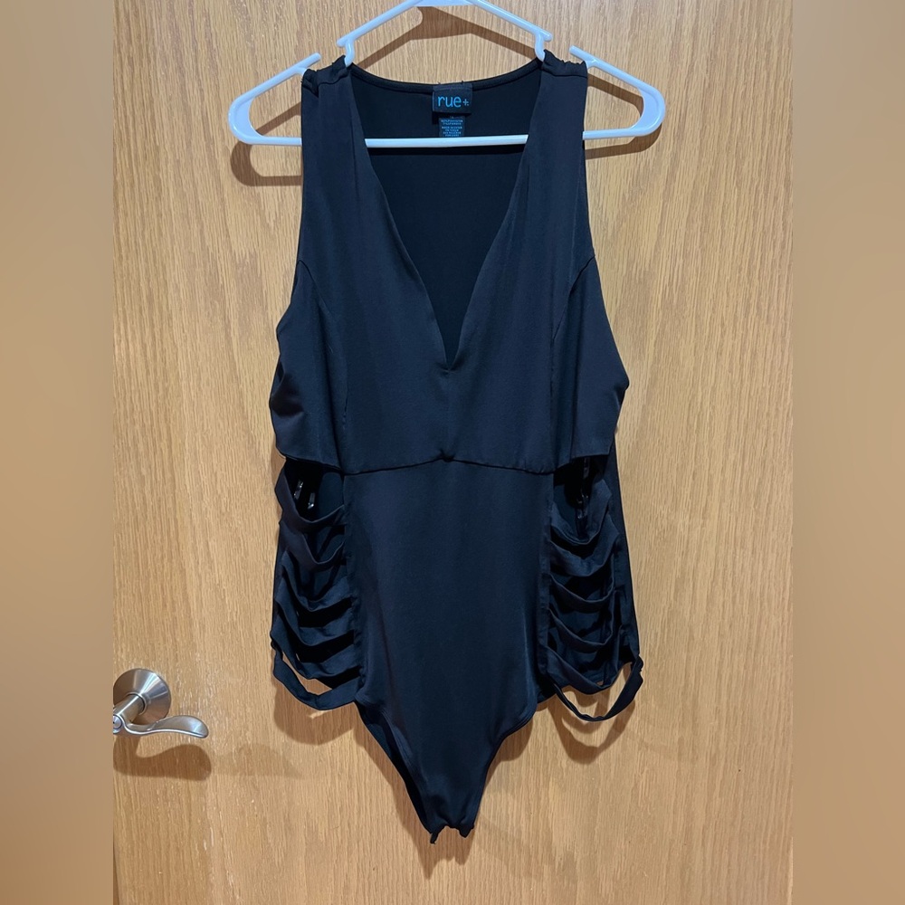 Black Side-Cut Bodysuit